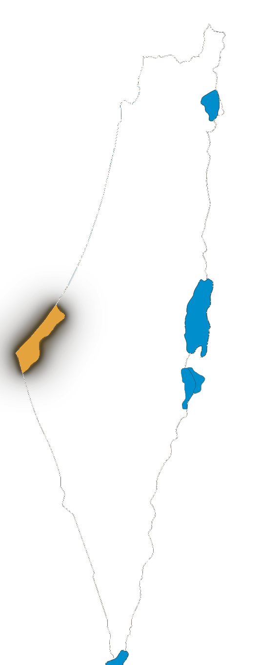 Map highlighting the Gaza Strip